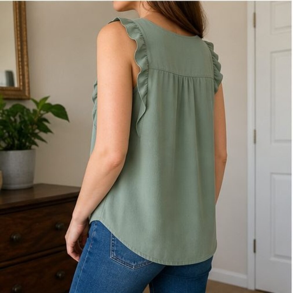 Sage Ruffle Blouse - Picture 3 of 6